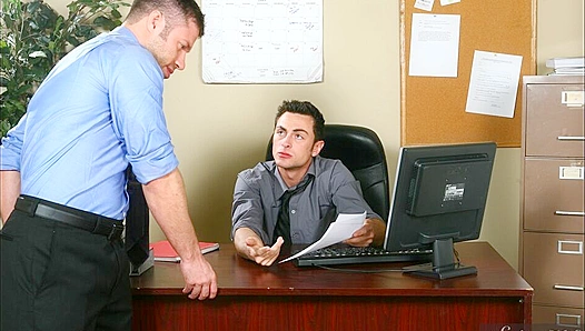 Deep in the Office: Tristan Phoenix Gets Stretched Wide by Tristan Jaxxs Thick Rod