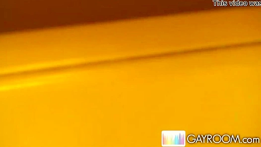 Caught Red-Handed: Hunky Shows Off Chiseled Abs Then Swallows Massive Cock Deep