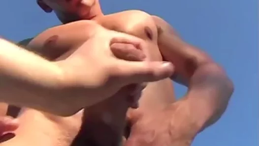Massive Outdoor Thrust: Fiery Mans Throated Hard-On Gets Friction Rubbing Wild –