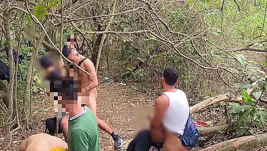 Steamy Woodland Rendezvous: Hung Strangers Thrust Beneath Leafy Canopy – GayPornForest 18+
