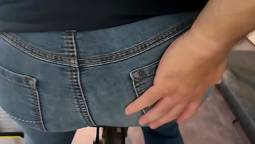 Spanking Naughty Bottom in Tight Jeans: Punishing a Slutty Crossdressers Ass