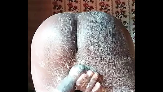Sudsed-Up Seduction: SexyJayla254 Flashes Juicy Cheeks, Plays With Plump Buns - Scorching