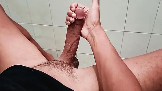 Intense Solo Session: Hand-Stroking His Thick Dick for a Blazing Load