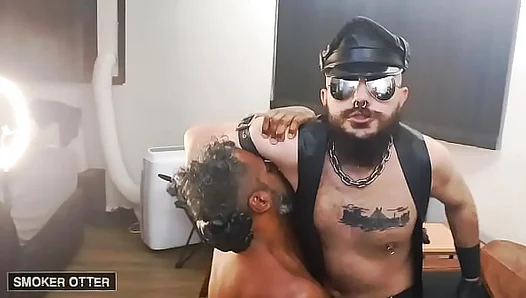 Interracial Piggyback Fuck: Raw Ride for Pierced Stud - Leather, Cigars, Armpit Action