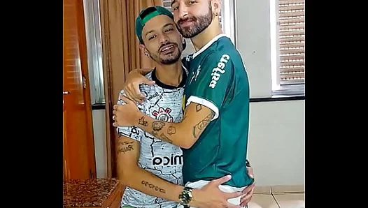 Rough Threesome After Practice: Straight Buddies Get Banged by Ones Hung Cock