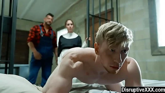 Submissive Boy Powerlessly Surrenders to Intense Raw Sex with Massive Gay Muscle –