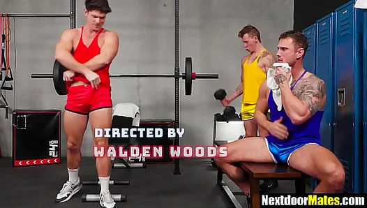 Sweaty Muscles Meet Hung Throats: Shared Glory Hole Thrill