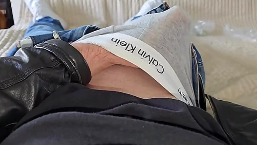Dominant Leather Daddy Jerks Thick Cock for Hungry Lover - Phantom Gent X Meets CK