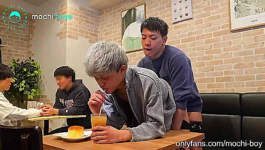 Steamy Cafe Blowout in Tokyo: Hands-Free Fuck on a Table - NaughtyGayEncounters 18+