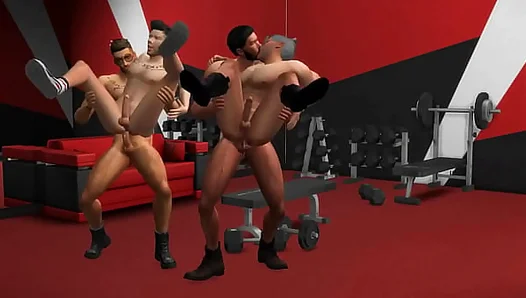 Sweaty Slay All Day: Hunky Sims 4 Muscles Thrust Wildly in Steamy Gym Orgy XXX