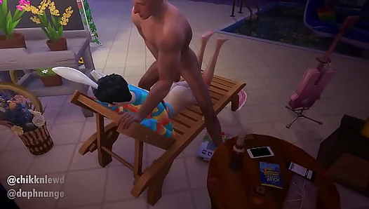 Bunny Boy Anal Frenzy: Two Femboys Wrestle for Control in Sims 4 Gay BDSM Action