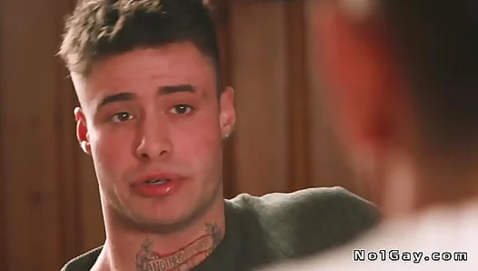 Enzo Muller Relishes Bruce Huxleys Throbbing Beef in a Steamy Dining Room Screw –