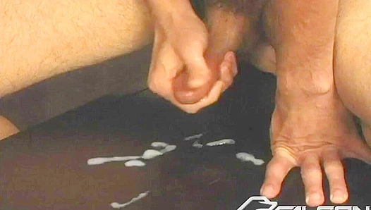 Hairy Bear Overwhelmed by Huge Load - Sticky Mess Ensues