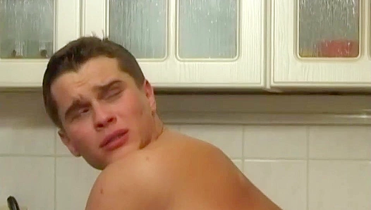 Marics Meaty Shaft Down Zigics Hungry Throat, Kneads His Ass in Kitchen Thrusts -