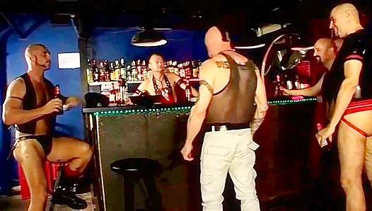 Leather Daddies Dominate Steamy Bareback Hookups at the Gay Bar - Amateurs Invited for