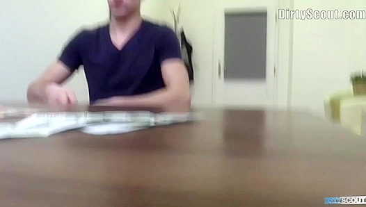 Sticky Mess Smolder: Dark Stud Takes Anal Cream Pie with Flirtatious Smile - Hot Gay