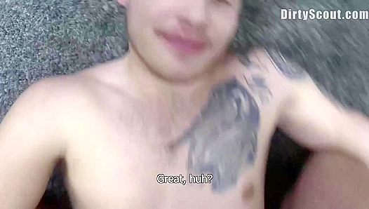 Tattooed Novice Swallows Thick Spunk After Raw Glory Hole Session – XXX