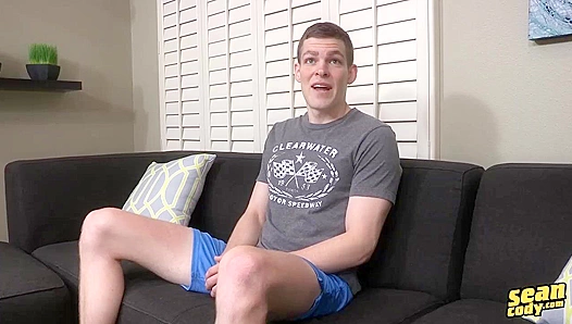 Chiseled Stud Ed Struts Naked, Exposing Ripped Abs as He Teases with Massive, Veiny Uncut