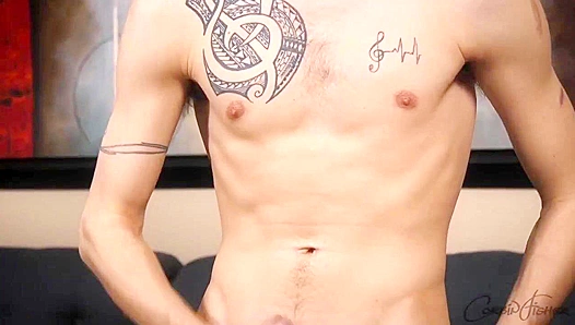 Tattooed Studs Throbbing Cock Takes Center Stage in Steamy Solo Session