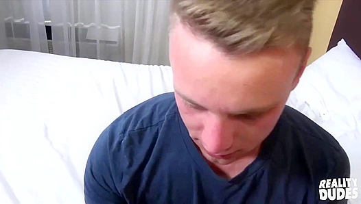 Shy Blonds Wild Debut: Hung Hunter Pounds His Tight Ass Open