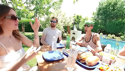 Stepbrother Temptation Ignites at Family BBQ: Benjamins Naughty Moves Lead to Scorching