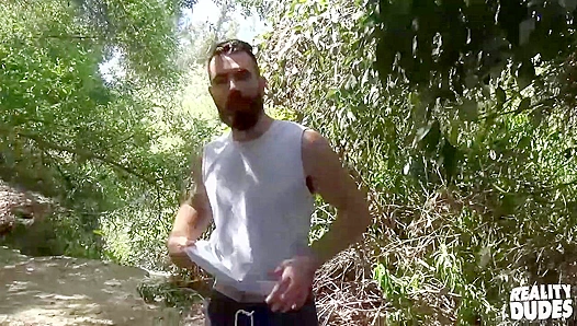 Bearded Hunk Devin Vex Serves Straight-Throated Paul Wagners Rugged Outdoor Cock –
