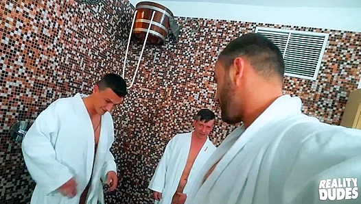 Steamy Gay Threesome Erupts in the Locker Room as Tony, Vito, and Dom Unleash Their Lust