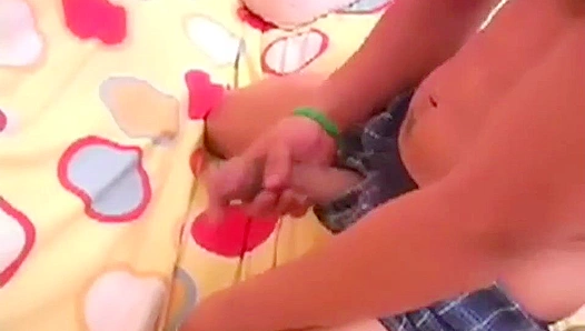 Steamy Circle Jerk Session - Handsome Lad Beats His Meat On The Couch