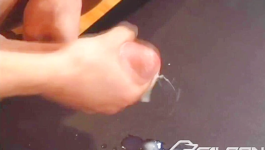 Muscular Falcon Boy Spews Thick Seed with Thighs Spread Wide