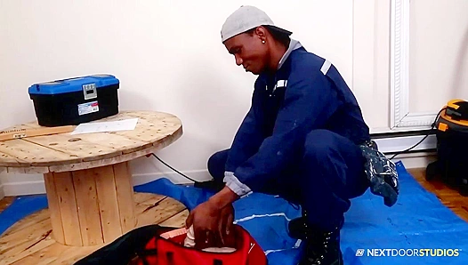 Muscular Ebony Handyman Dominates Live Cam Fuck Session – NextDoor Studios