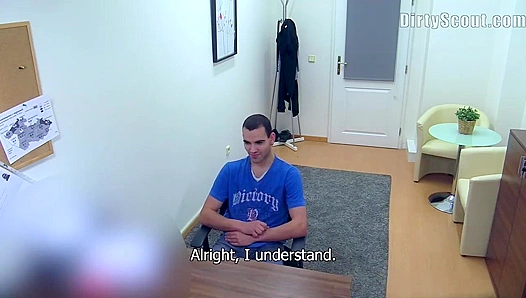 Steamy Office Audition: Fresh Face Sucks Bosss Throbbing Cock POV