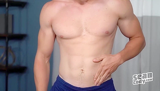 Ripped Stud Derick Spreads His Thick, Veiny Muscles While Masturbating His Massive
