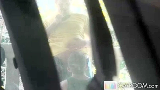 Desperate for Dicked Down, Young Hole Greedily Swallows Meat in Public Shadows - GayXXX