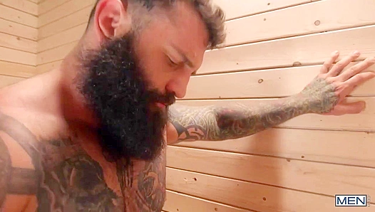 Steamy Sauna Session: Markus Kage Roughly Claims Ryan Baileys Hung, Sweaty Body –