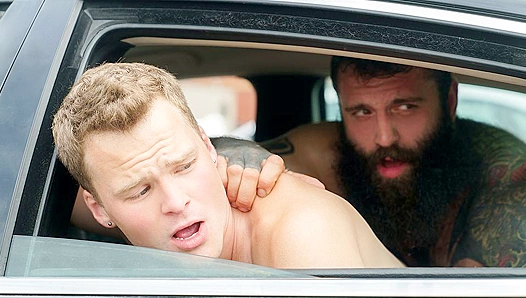Markus Kage Brent Norths Passion Ignites in Scorching Backseat Threesome – GayPornHeat 18+
