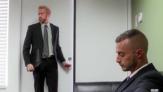 Steamy Office Seduction: Three Hung Men Share Passionate MMF Thrills - Christopher, Jesse