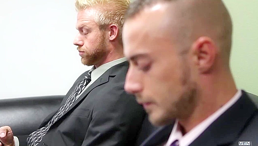 Steamy Office Seduction: Three Hung Men Share Passionate MMF Thrills - Christopher, Jesse