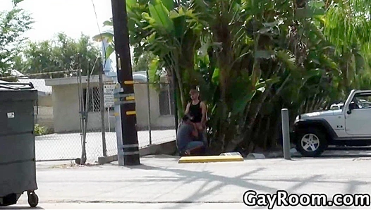 Tristan Mathews Sucks Hard in Public POV - GayRooms Juicy Blowjob Scene